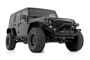 Jeep Wrangler Unlimited Front Wheel Well Liners - Rough Country - Black - '07-'18